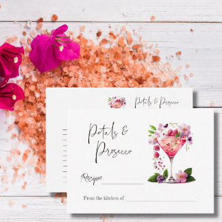 Petals & Prosecco Brautparty Recia Mitteilungskarte