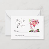 Petals & Prosecco Brautparty Recia Mitteilungskarte (Vorderseite)