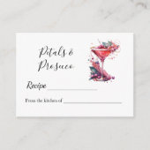Petals & Prosecco Brautparty Rezept Begleitkarte (Vorderseite)