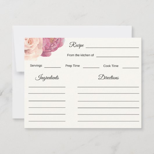 Petals & Prosecco Brautparty Rezeptur Anleitung Mitteilungskarte (Vorderseite)