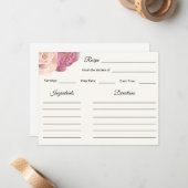 Petals & Prosecco Brautparty Rezeptur Anleitung Mitteilungskarte (Vorderseite/Rückseite Beispiel)