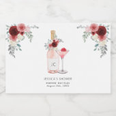 Petals & Prosecco Brautparty Schaumweinetikett (Einzelnes Label)