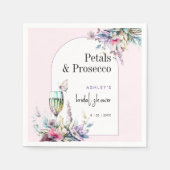 Petals & Prosecco Brautparty Serviette (Vorderseite)