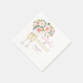 Petals & Prosecco Brautparty Serviette (Ecke)