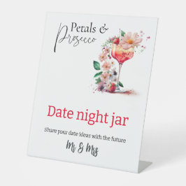 Petals Prosecco Brautparty Sockelschild