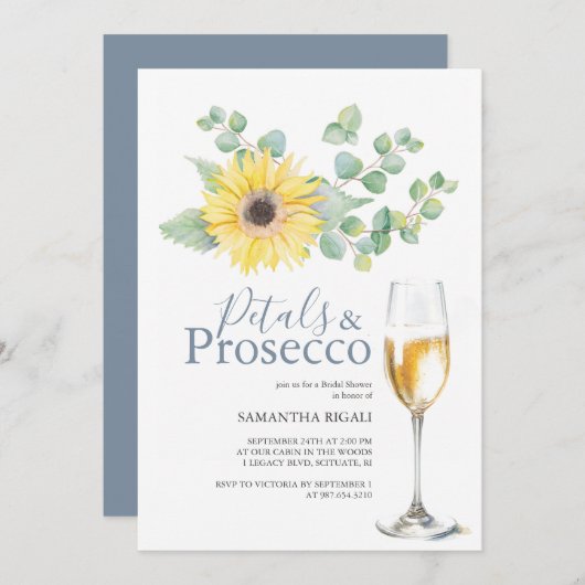 Petals & Prosecco Brautparty Sonnenblumen (Vorne/Hinten)