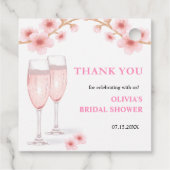 Petals & Prosecco Brautparty Vielen Dank Geschenkanhänger (Rückseite)