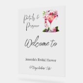 Petals & Prosecco Brautparty Willkommen Acrylschild (Winkel)