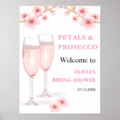 Petals & Prosecco Brautparty Willkommen Poster (Vorne)