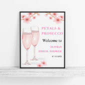 Petals & Prosecco Brautparty Willkommen Poster