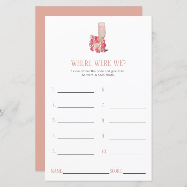 Petals & Prosecco Brautparty Wo waren wir? (Vorne/Hinten)