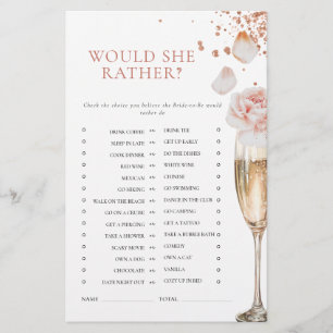 Petals & Prosecco Brautparty Würde sie eher Briefpapier