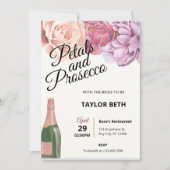 Petals & Prosecco Bridal Dusche Einladung (Vorderseite)