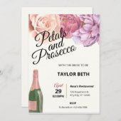 Petals & Prosecco Bridal Dusche Einladung (Vorne/Hinten)