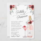 Petals & Prosecco Bridal Dusche Einladung (Vorderseite)