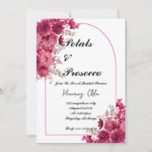 PETALS & PROSECCO BRIDAL SHOWING INVITATION, PINK EINLADUNG (Vorderseite)