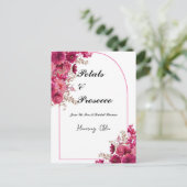PETALS & PROSECCO BRIDAL SHOWING INVITATION, PINK POSTKARTE (Stehend Vorderseite)