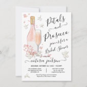 Petals & Prosecco Brunch & Bubbly Brautparty Einladung (Vorderseite)