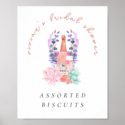 Petals & Prosecco Champagne Brautparty Food Poster (Vorne)