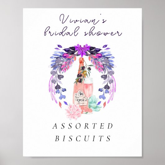 Petals & Prosecco Champagne Brautparty Food Poster (Vorne)