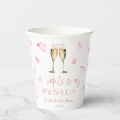 Petals & Prosecco Champagne Brautparty Pappbecher (Vorderseite)
