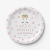 Petals & Prosecco Champagner Brautparty Pappteller (Vorderseite)