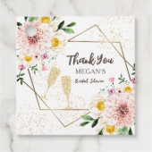 Petals & Prosecco | Champagner Rosa Brautparty Geschenkanhänger (Vorderseite)