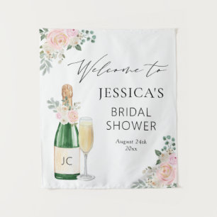 Petals & Prosecco Champagner Willkommensschild Wandteppich