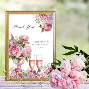 Petals & Prosecco "Dankeschön"-Schild Einladung