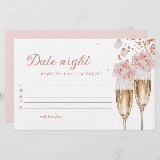 Petals & Prosecco Date Night Game Brautparty Briefpapier (Vorne/Hinten)
