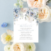 Petals & Prosecco Dusty Blue Floral Brautparty Einladung