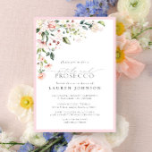 Petals & Prosecco Elegante Rosa Blütendusche Einladung