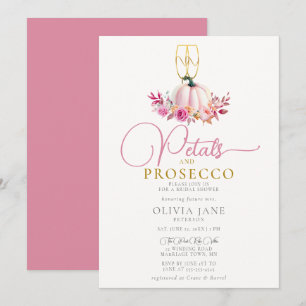 Petals Prosecco ernten Rose Fall Brautparty Einladung