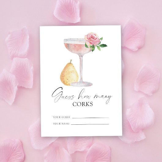 Petals & Prosecco - erraten Sie, wie viele Korken Begleitkarte