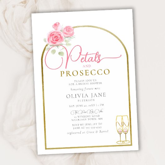 Petals Prosecco Flora Boho Brautparty Einladung