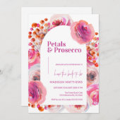 Petals & Prosecco Floral Arch Summer Bridal Einladung (Vorne/Hinten)