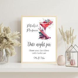 Petals & Prosecco Floral Brautparty Datum Spiel Poster