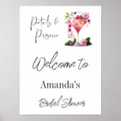 Petals & Prosecco Floral Brautparty Datum Spiel Poster (Vorne)