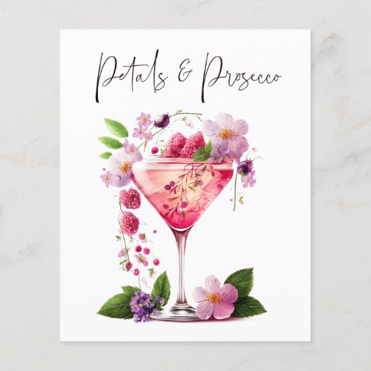 Petals Prosecco Floral Brautparty Hochzeitsspiel (Rückseite)