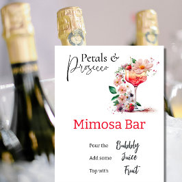 Petals Prosecco Floral Brautparty Mimosa Bar Poster