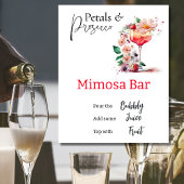 Petals Prosecco Floral Brautparty Mimosa Bar Poster