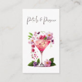 Petals Prosecco floral Brautparty Registrierungska Begleitkarte (Rückseite)