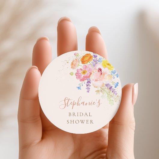 Petals & Prosecco Floral Bridal Shower Stickers