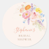 Petals & Prosecco Floral Bridal Shower Stickers (Vorderseite)