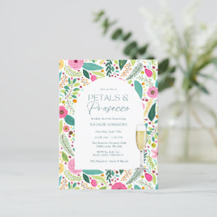Petals Prosecco Floral Budget Brautparty Party Postkarte