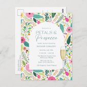 Petals Prosecco Floral Budget Brautparty Party Postkarte (Vorne/Hinten)