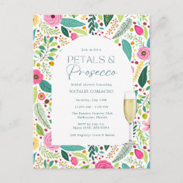 Petals Prosecco Floral Budget Brautparty Party Postkarte