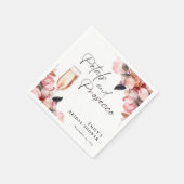 Petals & Prosecco Florale Brautparty Serviette (Ecke)