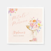 Petals & Prosecco Florale Brautparty-Servietten Serviette (Vorderseite)