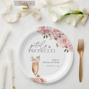 Petals & Prosecco Florale Hochzeitsshower Pappteller